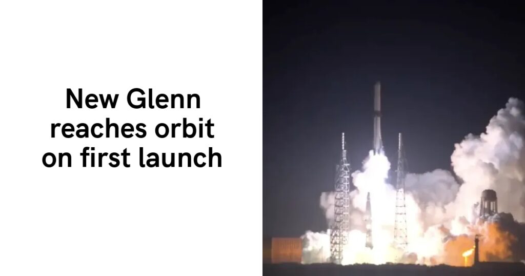 New Glenn reaches orbit on first launch